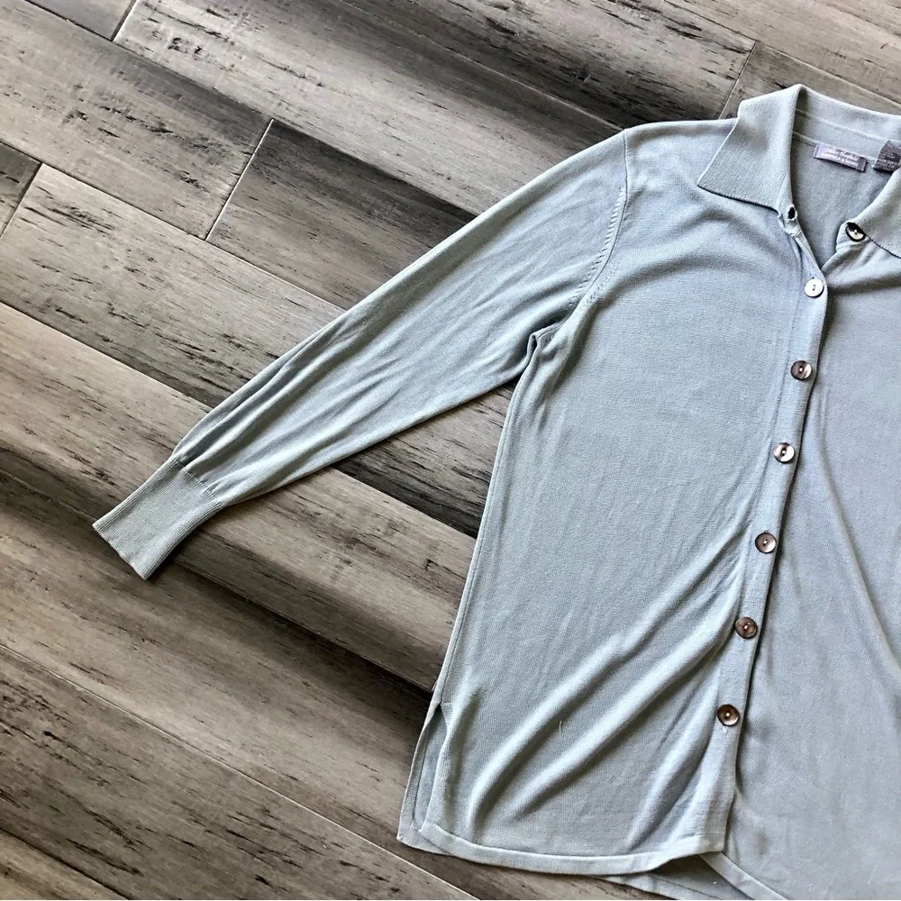 ❤️ LAST DAY Vintage 1990s Garfield & Marks Silk L/S Button Front Cardigan - Picture 4 of 16